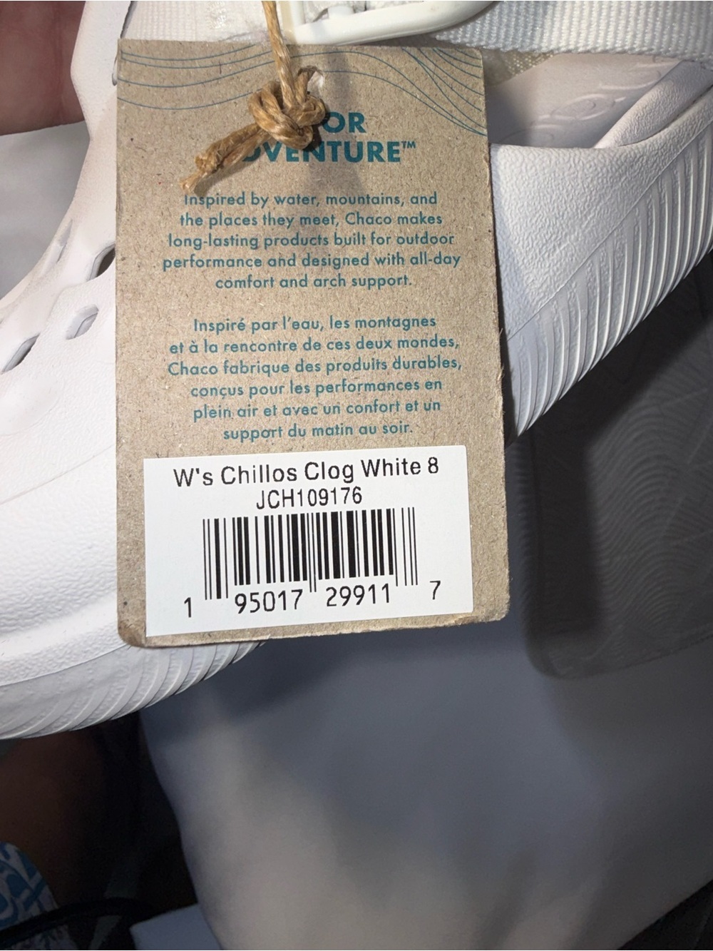 Chaco Chillos Clog White Closed Toe Slide Sandals Comfort Shoes Size 8 NIB - Picture 4 of 4